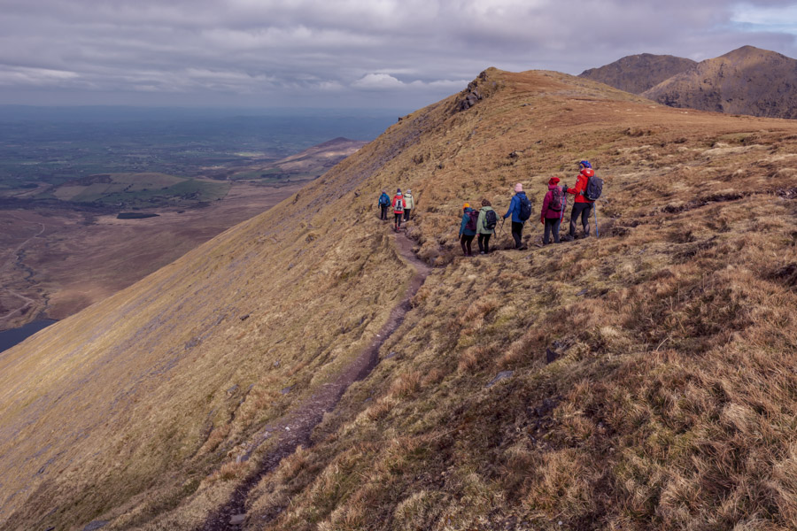 Beautiful landscape view on hillwalking route Carrauntoohil