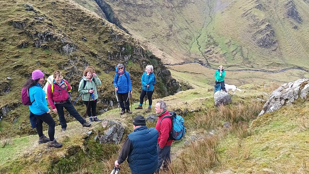 Beautiful landscape view on hillwalking route Macha na Bó - Binn an Túir
