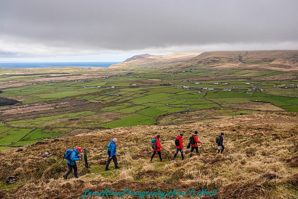 Beautiful landscape view on hillwalking route Cosán na Naomh