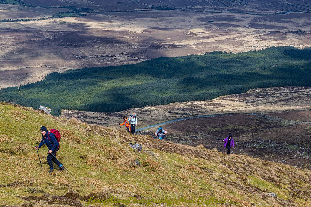 Beautiful landscape view on hillwalking route Connor Pass – Pedlars Lake Ridge to Slievenea Loop