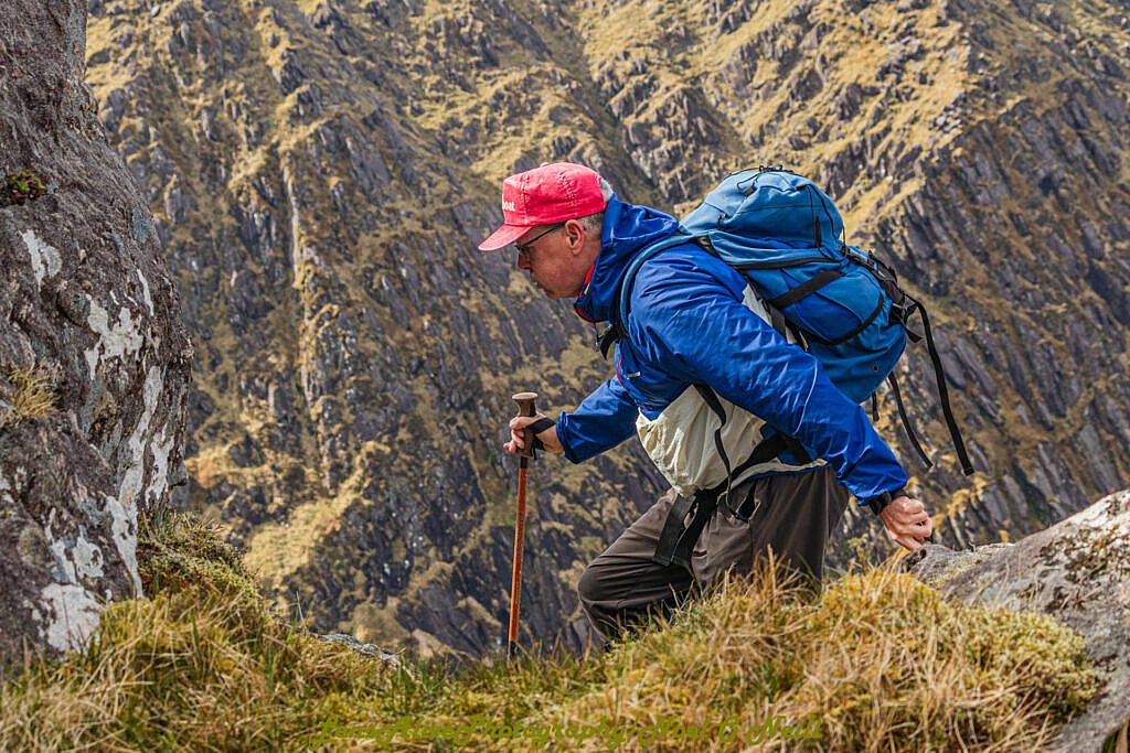 Beautiful landscape view on hillwalking route Connor Pass – Pedlars Lake Ridge to Slievenea Loop