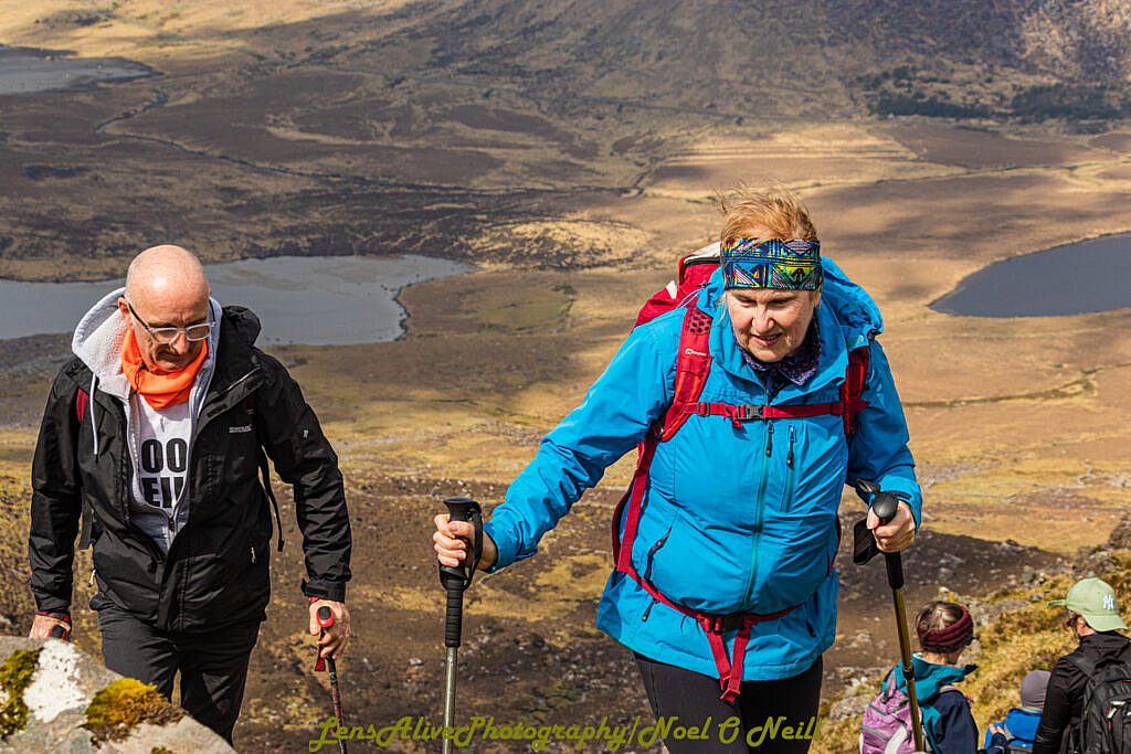 Beautiful landscape view on hillwalking route Connor Pass – Pedlars Lake Ridge to Slievenea Loop