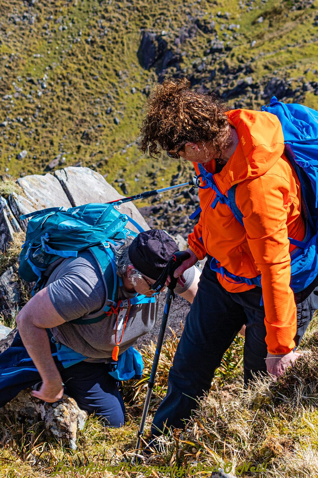 Beautiful landscape view on hillwalking route Connor Pass – Pedlars Lake Ridge to Slievenea Loop
