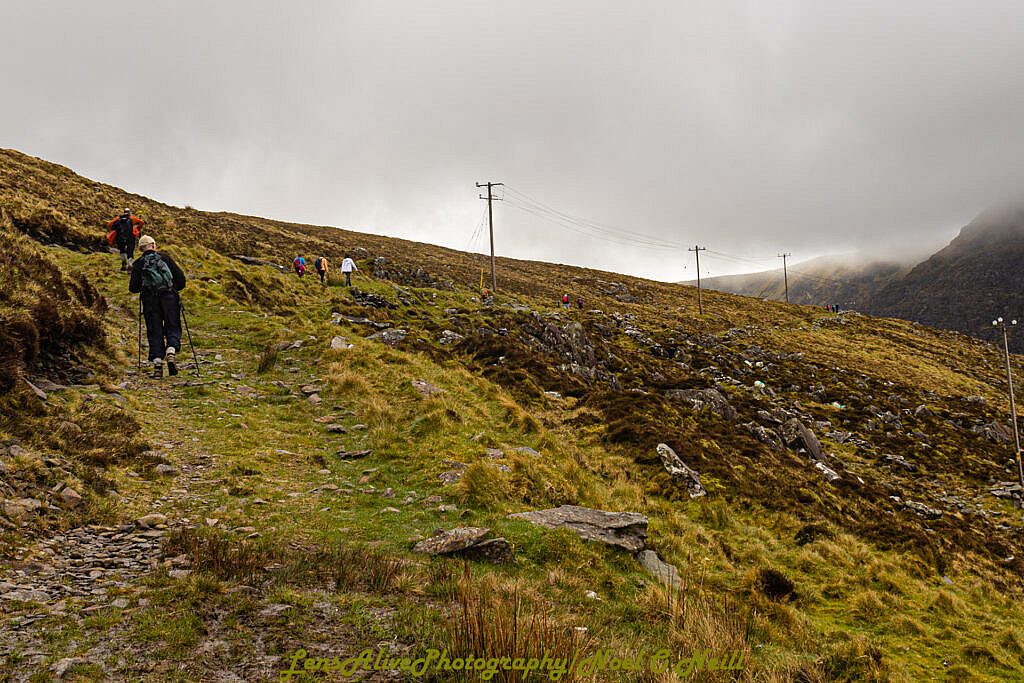 Beautiful landscape view on hillwalking route Glens to Dingle via Ballysitteragh