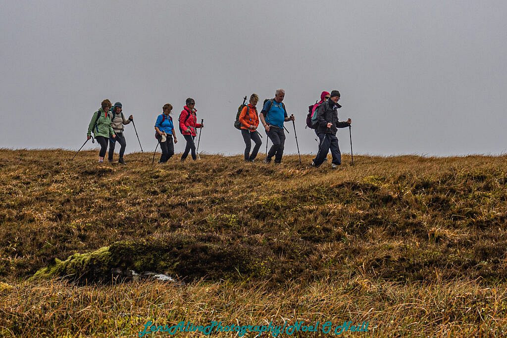Beautiful landscape view on hillwalking route Glens to Dingle via Ballysitteragh