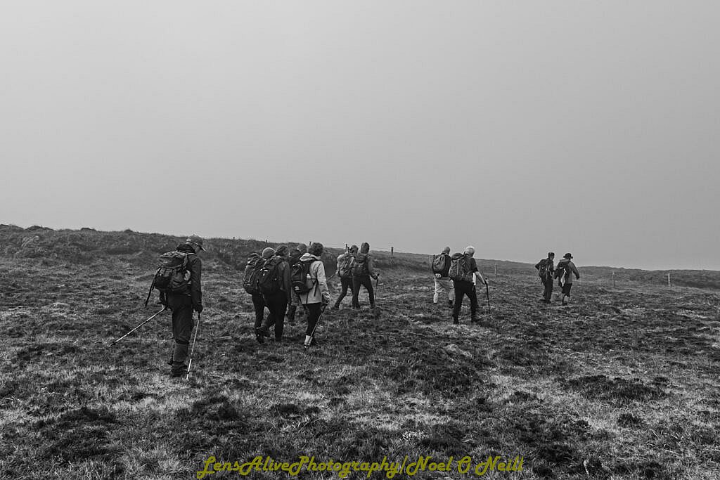 Beautiful landscape view on hillwalking route Glens to Dingle via Ballysitteragh