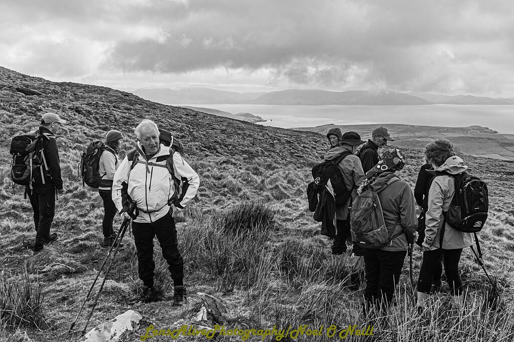 Beautiful landscape view on hillwalking route Glens to Dingle via Ballysitteragh