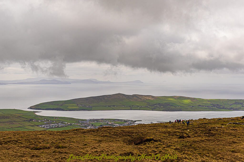 Beautiful landscape view on hillwalking route Glens to Dingle via Ballysitteragh