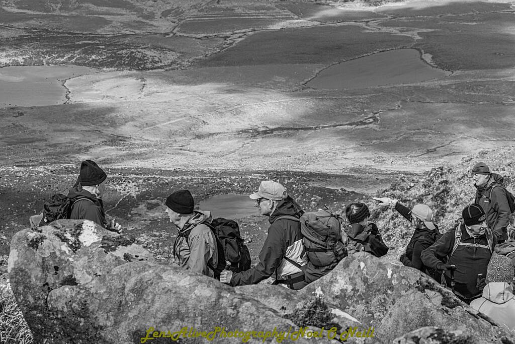Beautiful landscape view on hillwalking route Connor Pass – Pedlars Lake Ridge to Slievenea Loop