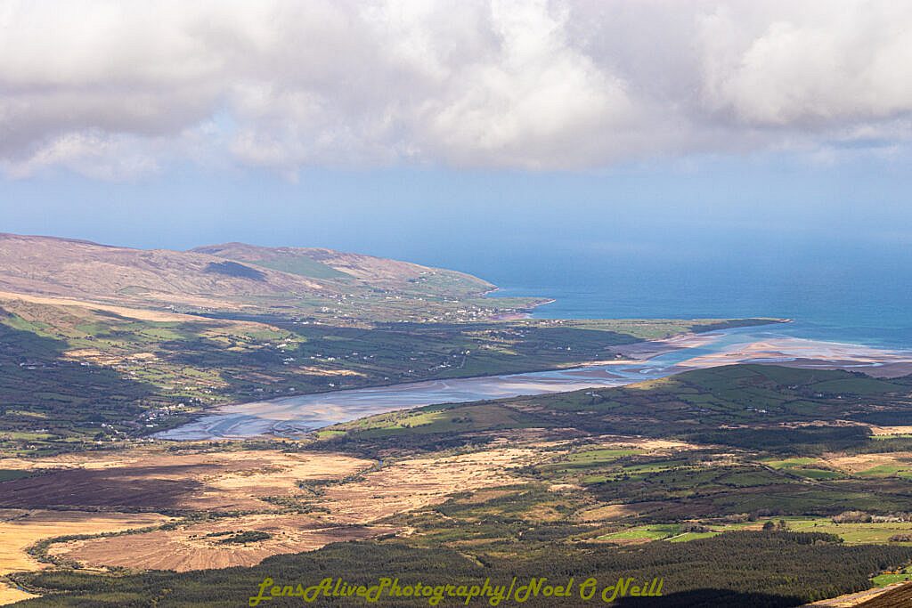 Beautiful landscape view on hillwalking route Connor Pass – Pedlars Lake Ridge to Slievenea Loop