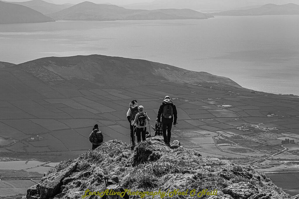 Beautiful landscape view on hillwalking route Connor Pass – Pedlars Lake Ridge to Slievenea Loop