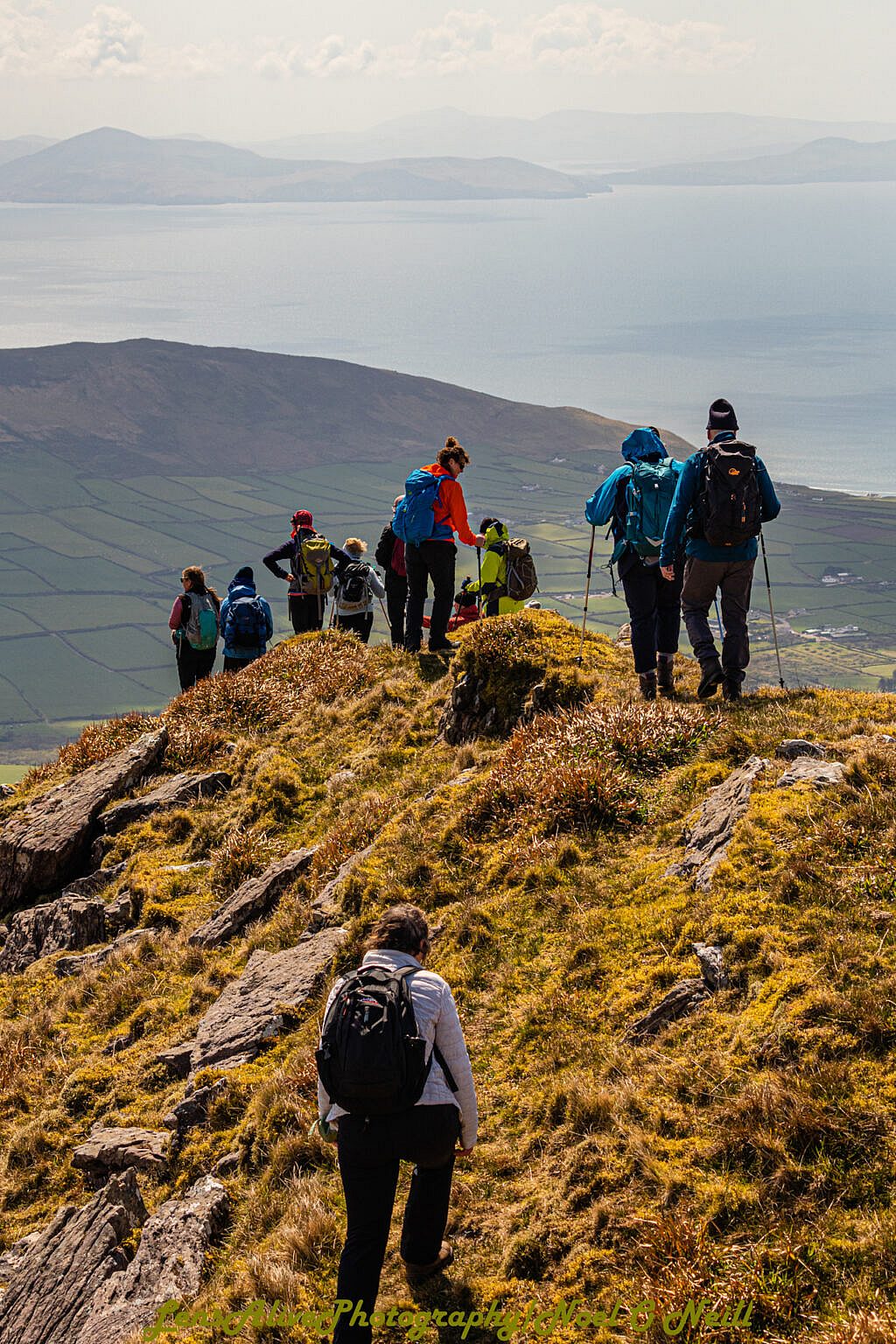 Beautiful landscape view on hillwalking route Connor Pass – Pedlars Lake Ridge to Slievenea Loop