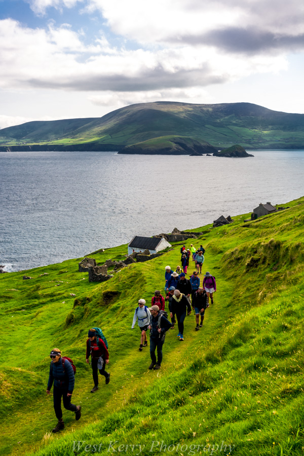 Beautiful landscape view on hillwalking route An Blascaod Mór, The Great Blasket Island (Nósfaidh an Aimsir - Weather Dependent)