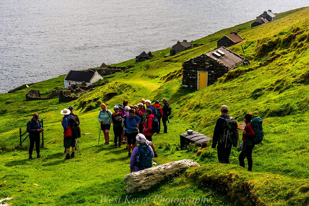 Beautiful landscape view on hillwalking route An Blascaod Mór, The Great Blasket Island (Nósfaidh an Aimsir - Weather Dependent)