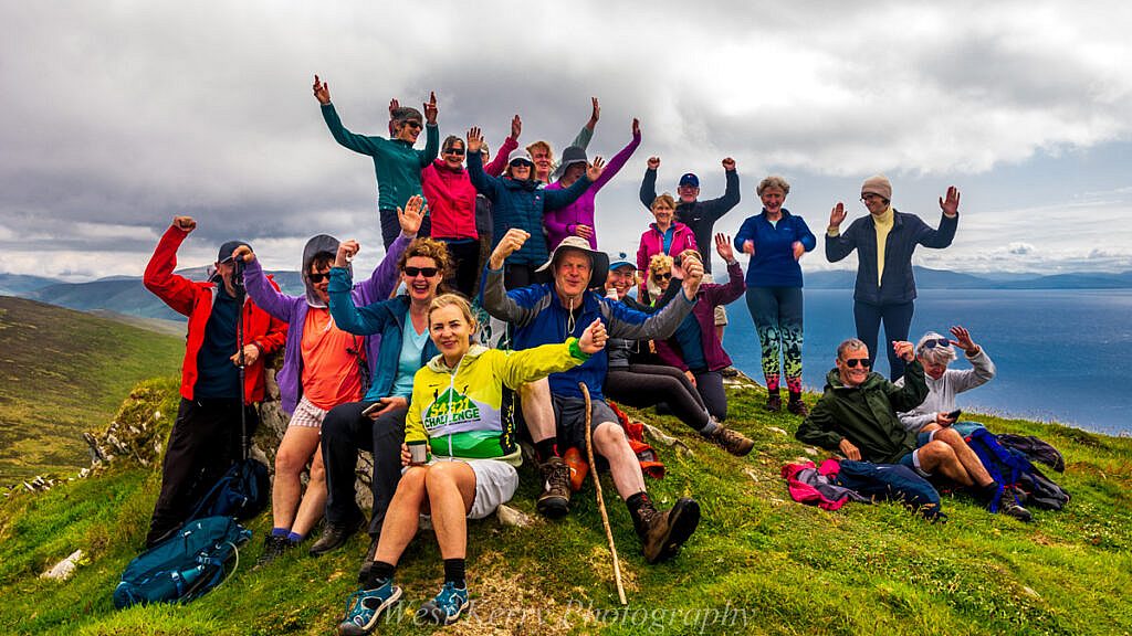 Beautiful landscape view on hillwalking route An Blascaod Mór, The Great Blasket Island (Nósfaidh an Aimsir - Weather Dependent)