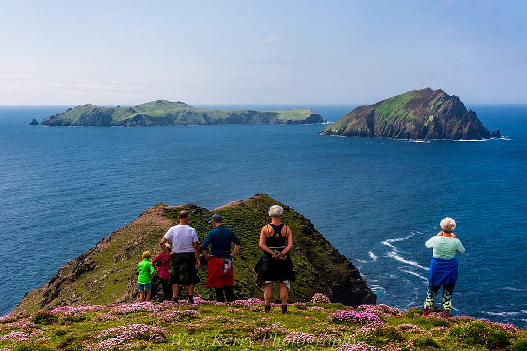 Beautiful landscape view on hillwalking route An Blascaod Mór, The Great Blasket Island (Nósfaidh an Aimsir - Weather Dependent)