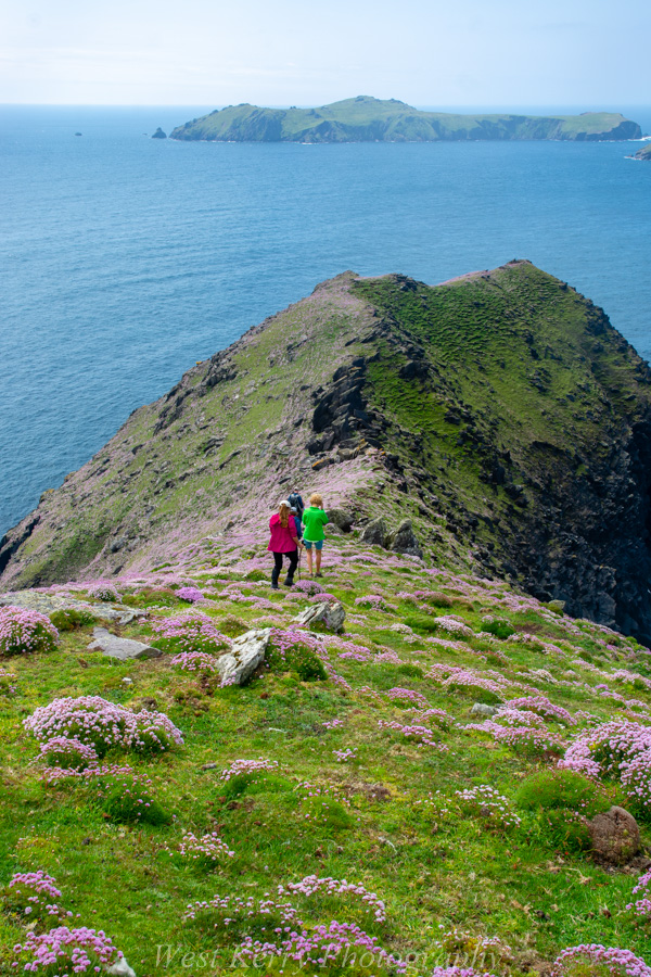 Beautiful landscape view on hillwalking route An Blascaod Mór, The Great Blasket Island (Nósfaidh an Aimsir - Weather Dependent)