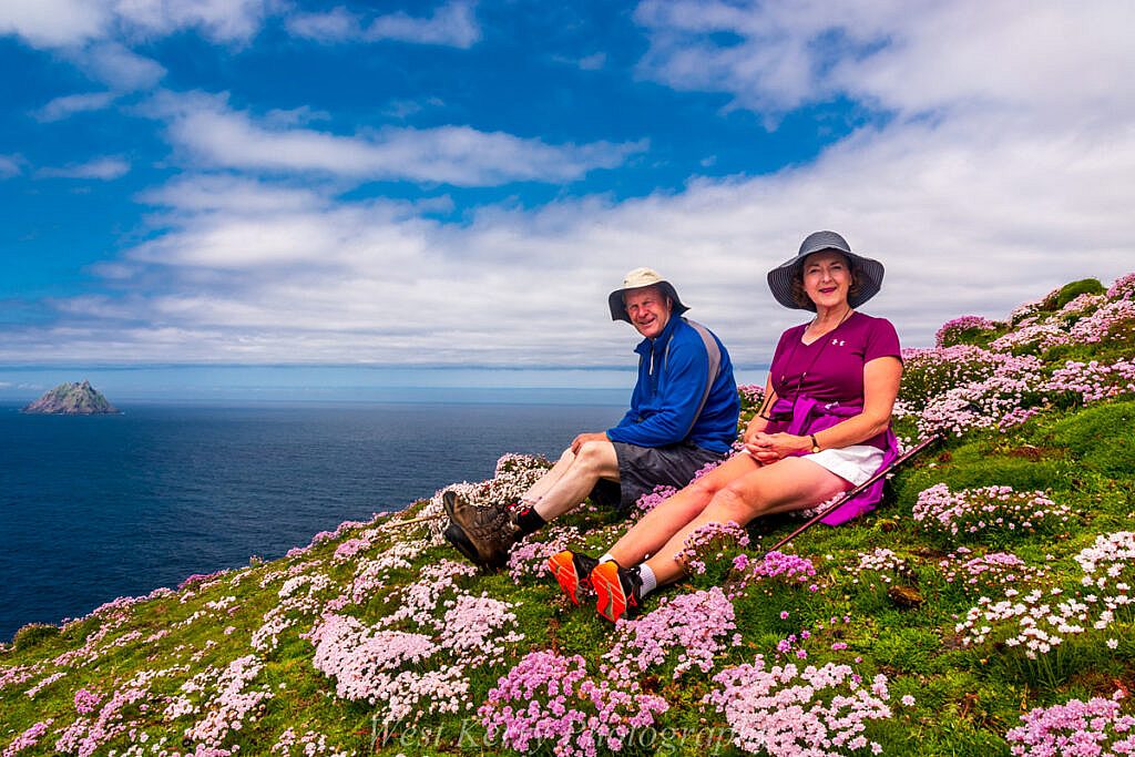 Beautiful landscape view on hillwalking route An Blascaod Mór, The Great Blasket Island (Nósfaidh an Aimsir - Weather Dependent)