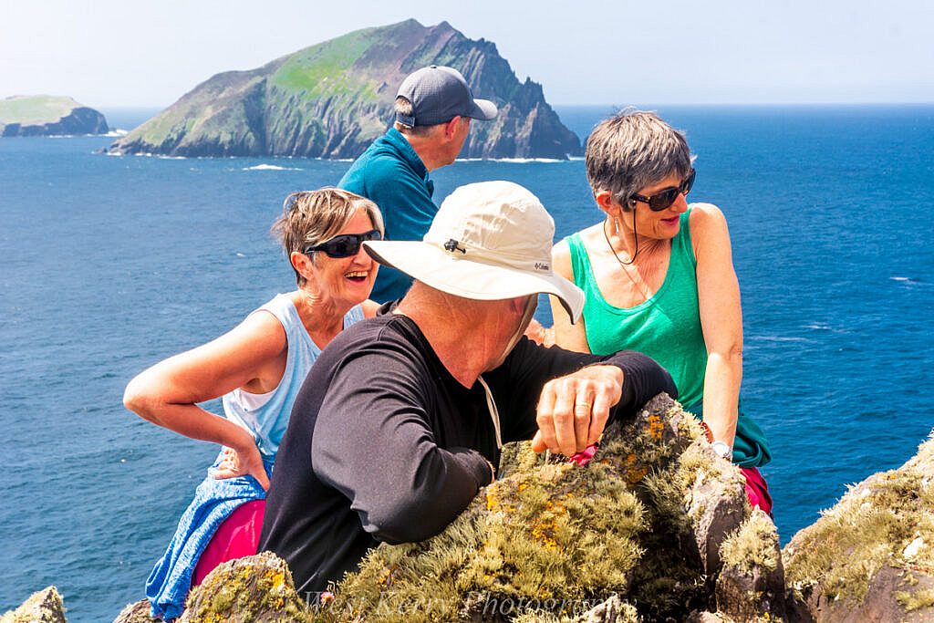 Beautiful landscape view on hillwalking route An Blascaod Mór, The Great Blasket Island (Nósfaidh an Aimsir - Weather Dependent)