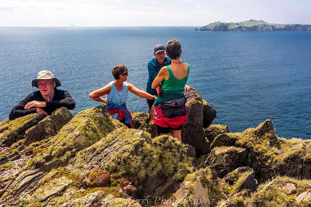 Beautiful landscape view on hillwalking route An Blascaod Mór, The Great Blasket Island (Nósfaidh an Aimsir - Weather Dependent)