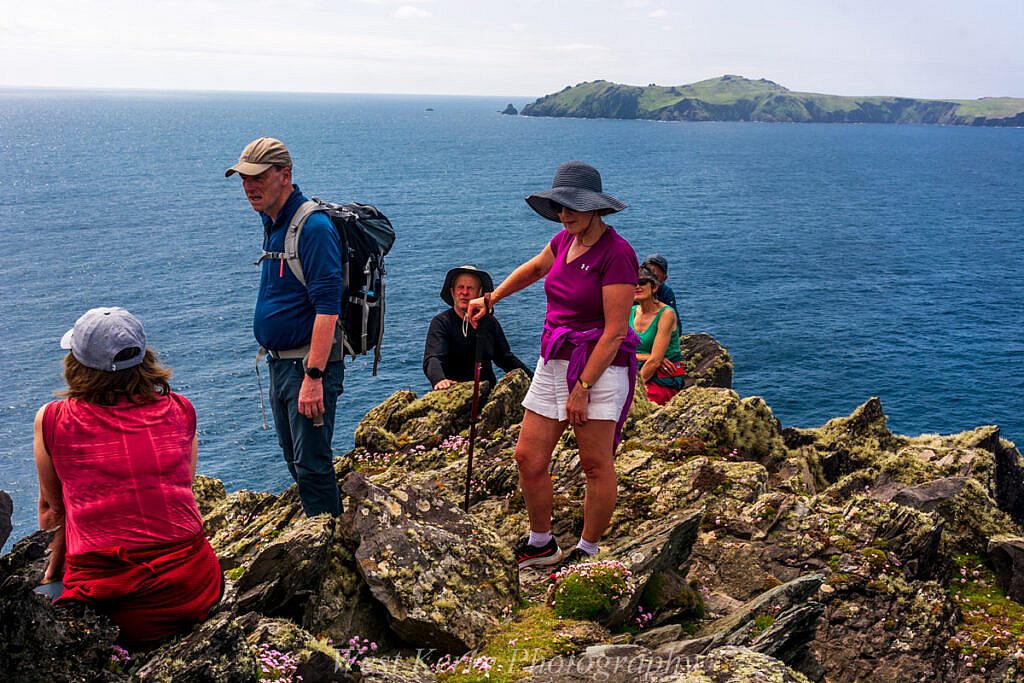 Beautiful landscape view on hillwalking route An Blascaod Mór, The Great Blasket Island (Nósfaidh an Aimsir - Weather Dependent)