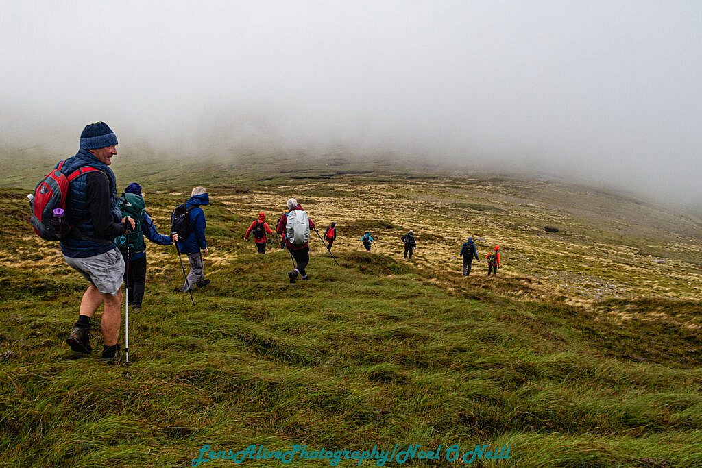 Beautiful landscape view on hillwalking route The Four Peaks of Northern Anascaul