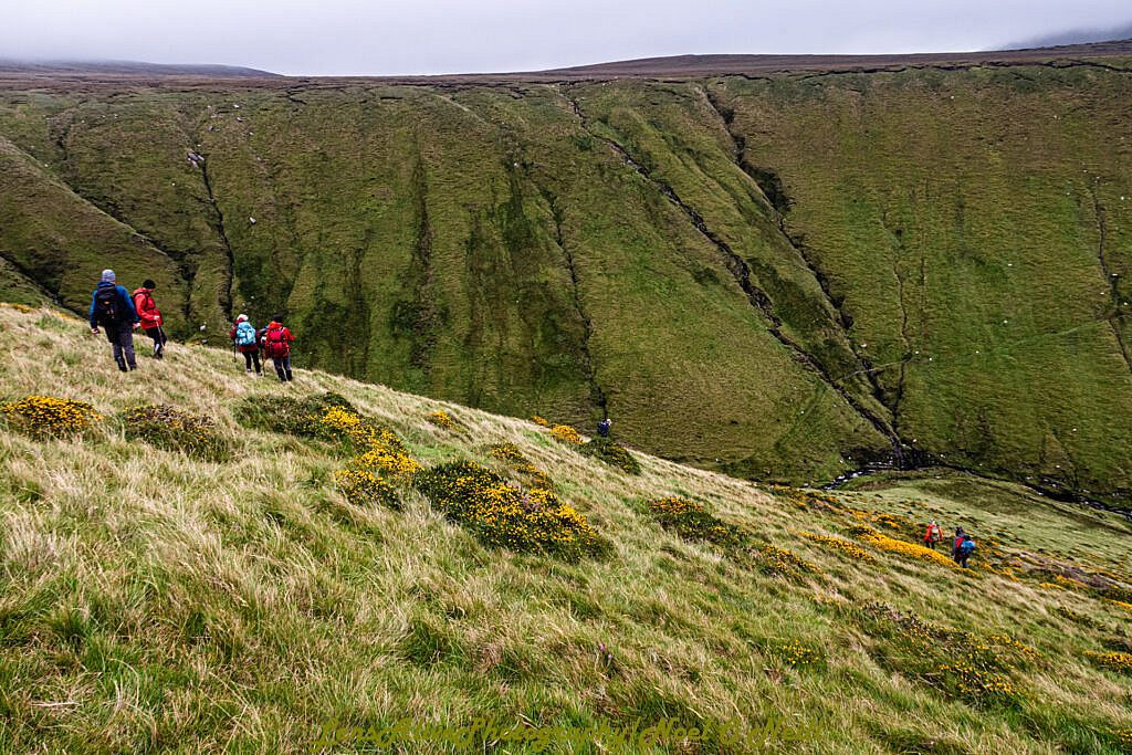 Beautiful landscape view on hillwalking route The Four Peaks of Northern Anascaul