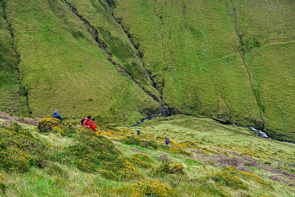 Beautiful landscape view on hillwalking route The Four Peaks of Northern Anascaul