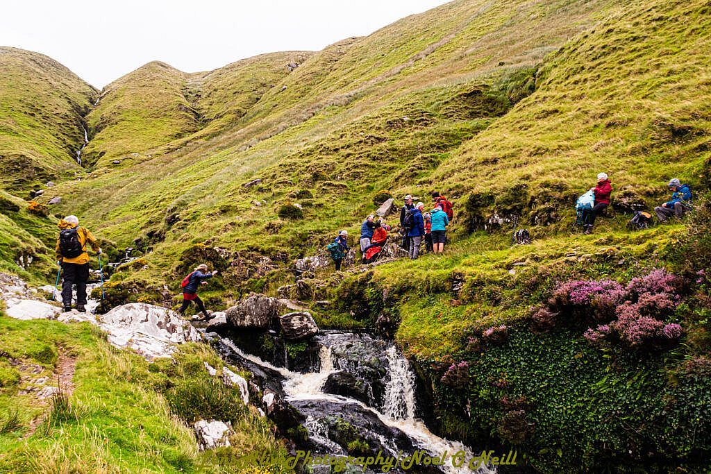 Beautiful landscape view on hillwalking route The Four Peaks of Northern Anascaul