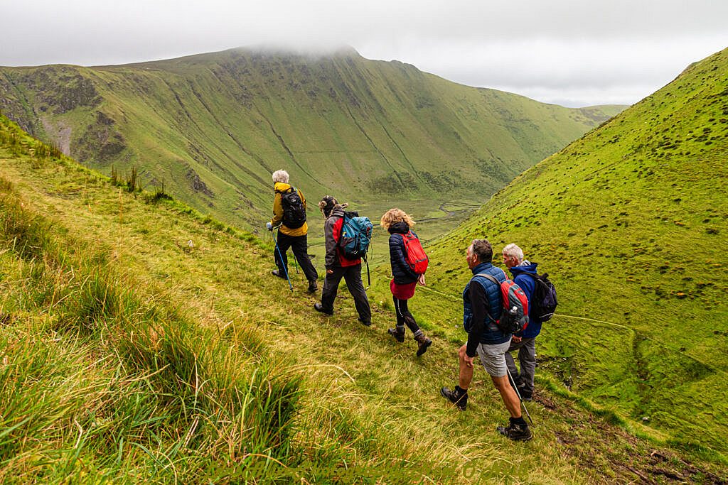 Beautiful landscape view on hillwalking route The Four Peaks of Northern Anascaul