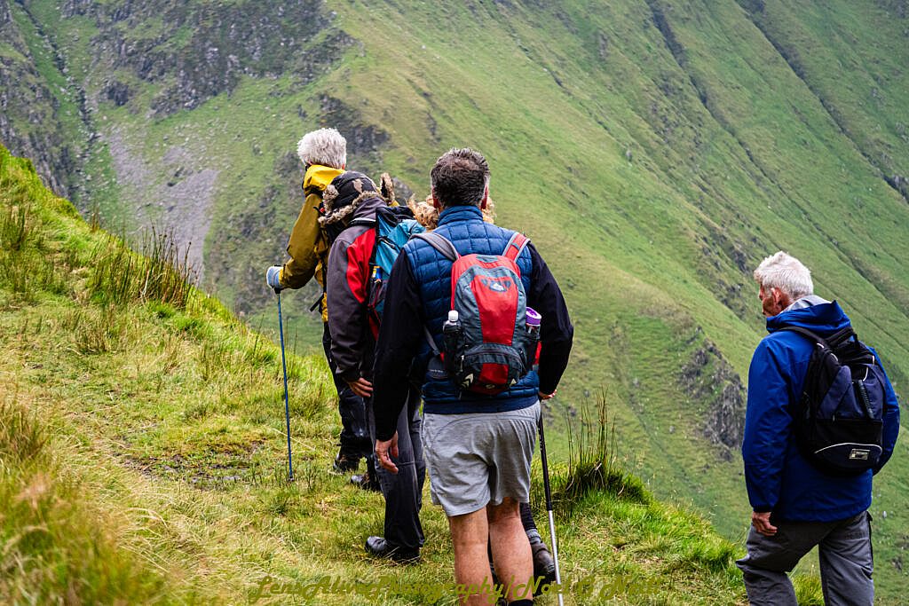 Beautiful landscape view on hillwalking route The Four Peaks of Northern Anascaul