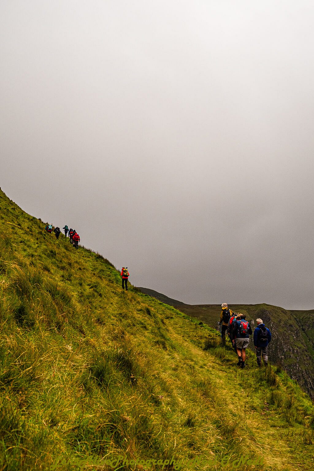 Beautiful landscape view on hillwalking route The Four Peaks of Northern Anascaul
