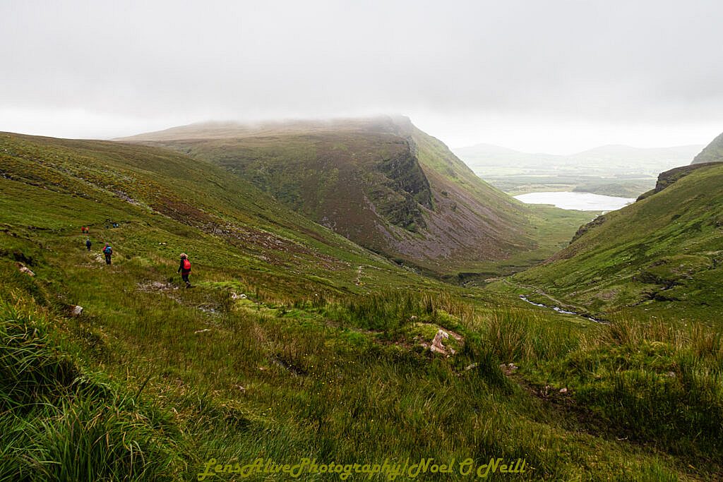 Beautiful landscape view on hillwalking route The Four Peaks of Northern Anascaul