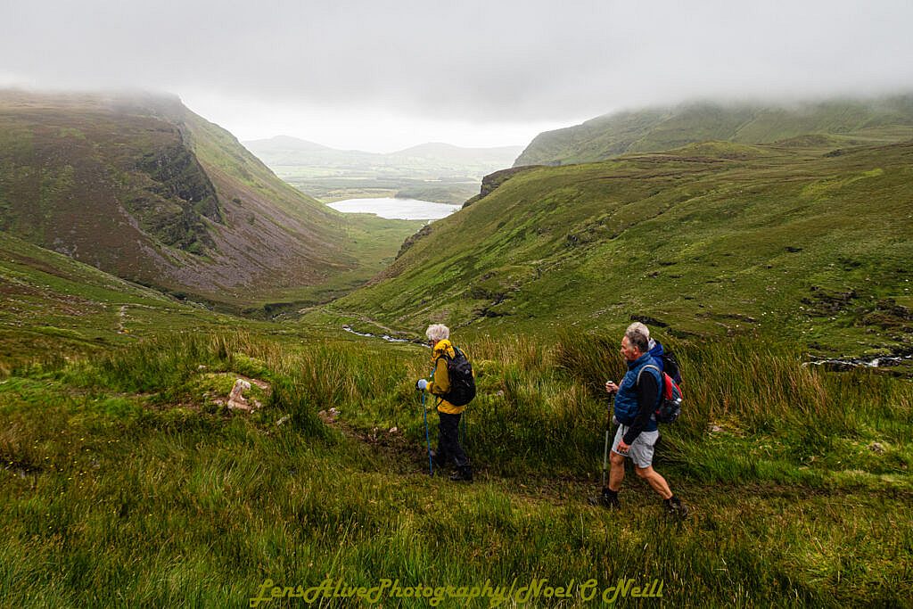 Beautiful landscape view on hillwalking route The Four Peaks of Northern Anascaul