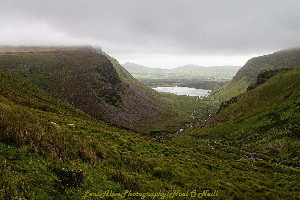 Beautiful landscape view on hillwalking route The Four Peaks of Northern Anascaul