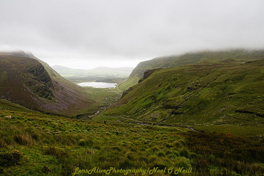 Beautiful landscape view on hillwalking route The Four Peaks of Northern Anascaul