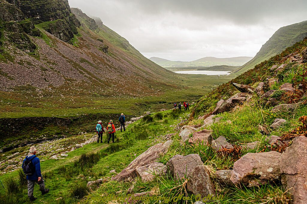 Beautiful landscape view on hillwalking route The Four Peaks of Northern Anascaul