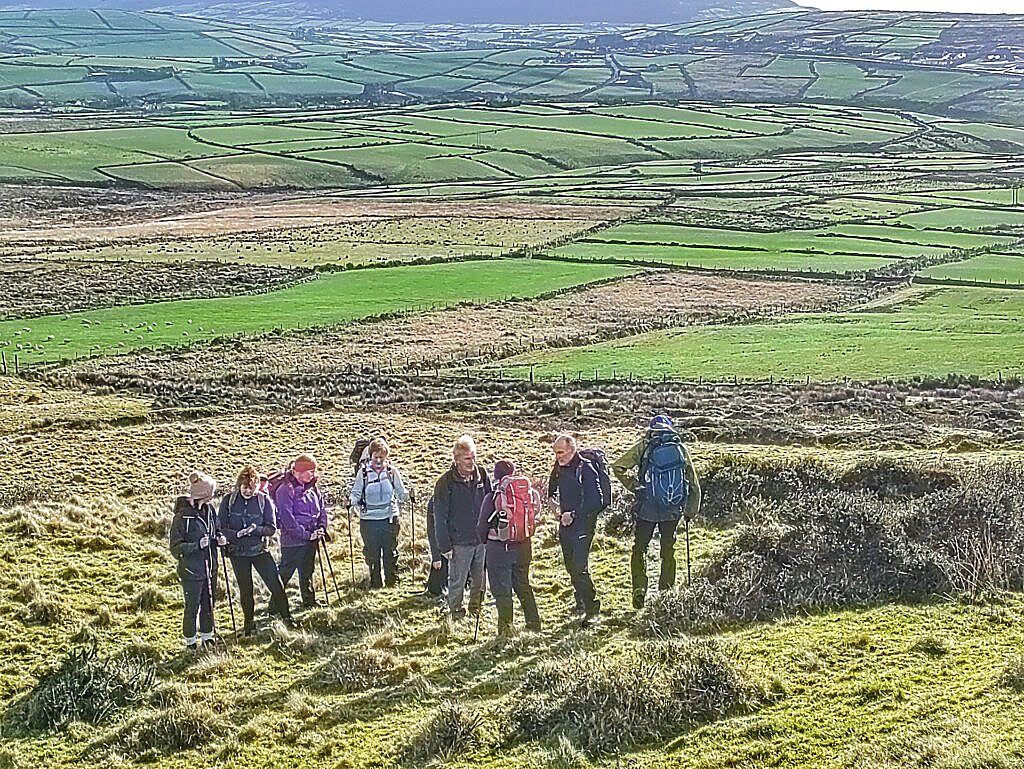 Beautiful landscape view on hillwalking route Cruach Scéirde - An Cnapán Mór - Cnoc na Bánóige - Bearna na Gaoithe