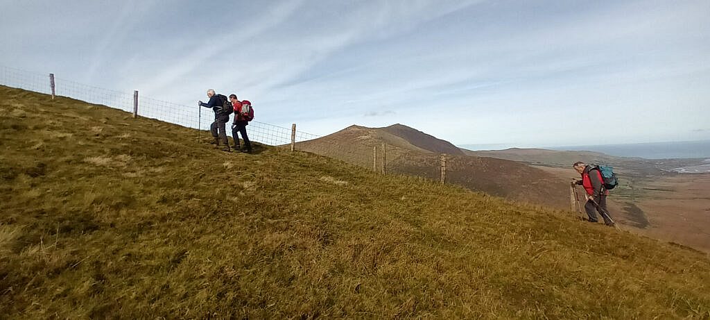 Beautiful landscape view on hillwalking route An Cnoc Maol Mór- Maca na gCab - Scragg Loop