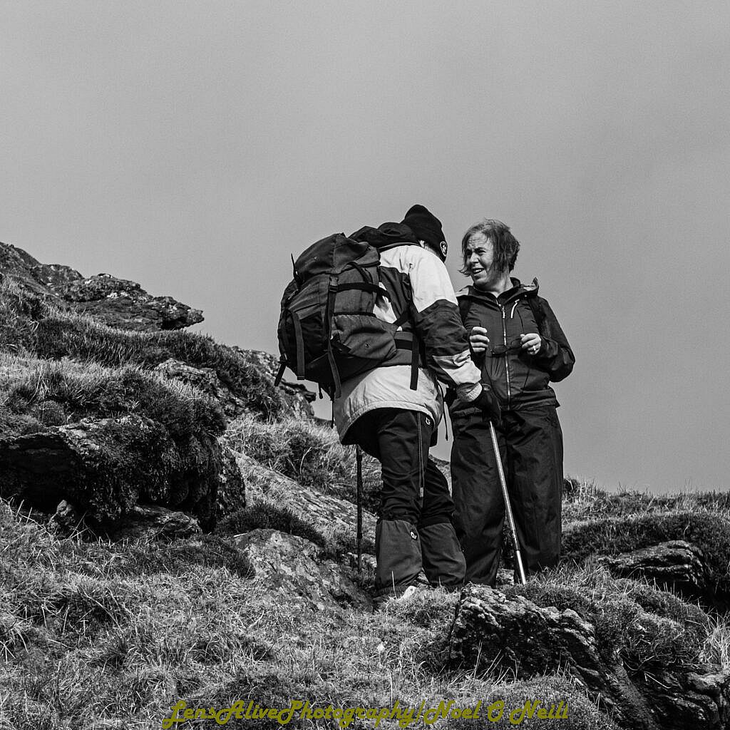 Beautiful landscape view on hillwalking route Cruach Scéirde - An Cnapán Mór - Cnoc na Bánóige - Bearna na Gaoithe