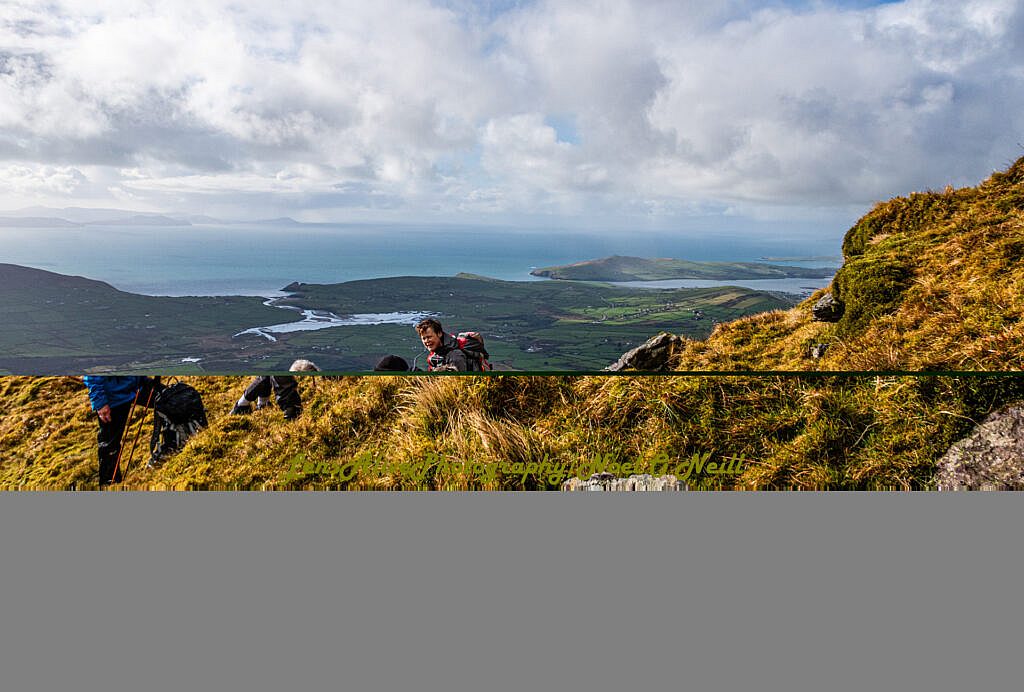 Beautiful landscape view on hillwalking route Cruach Scéirde - An Cnapán Mór - Cnoc na Bánóige - Bearna na Gaoithe
