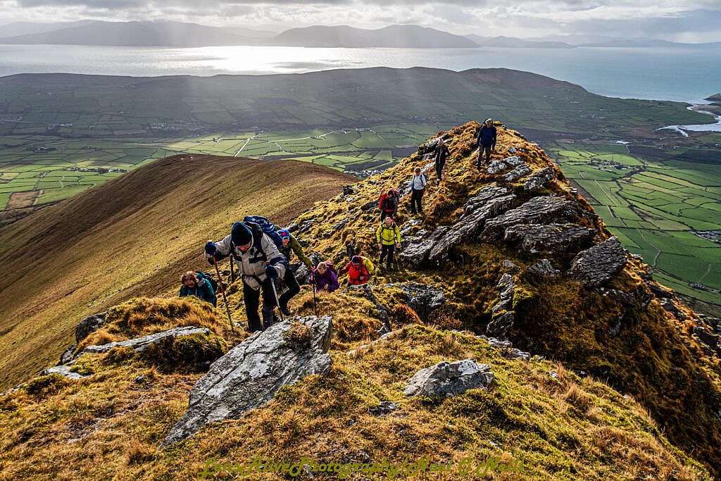 Beautiful landscape view on hillwalking route Cruach Scéirde - An Cnapán Mór - Cnoc na Bánóige - Bearna na Gaoithe