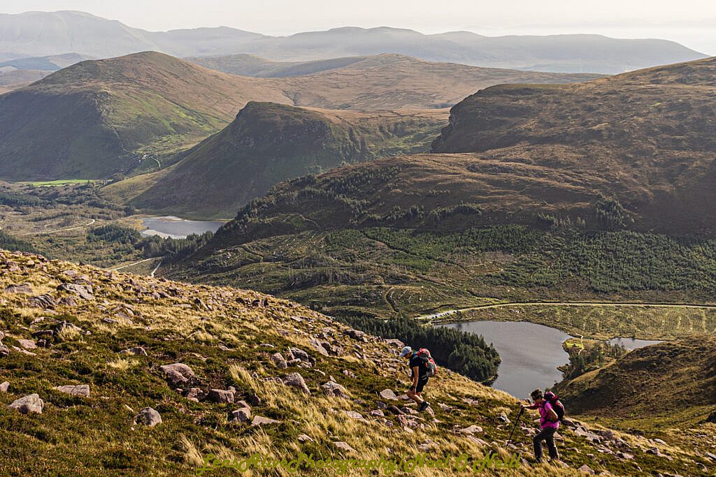 Beautiful landscape view on hillwalking route Glanteenassig - Stradbally Mountain - Beenoskee