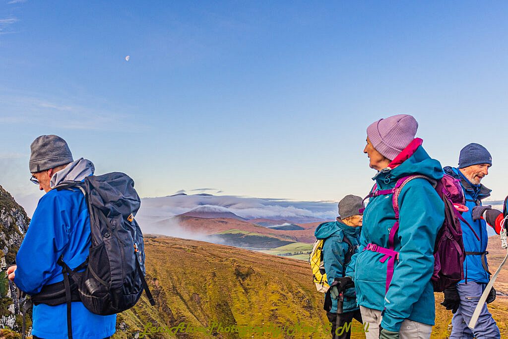 Beautiful landscape view on hillwalking route Beheenagh to Inch