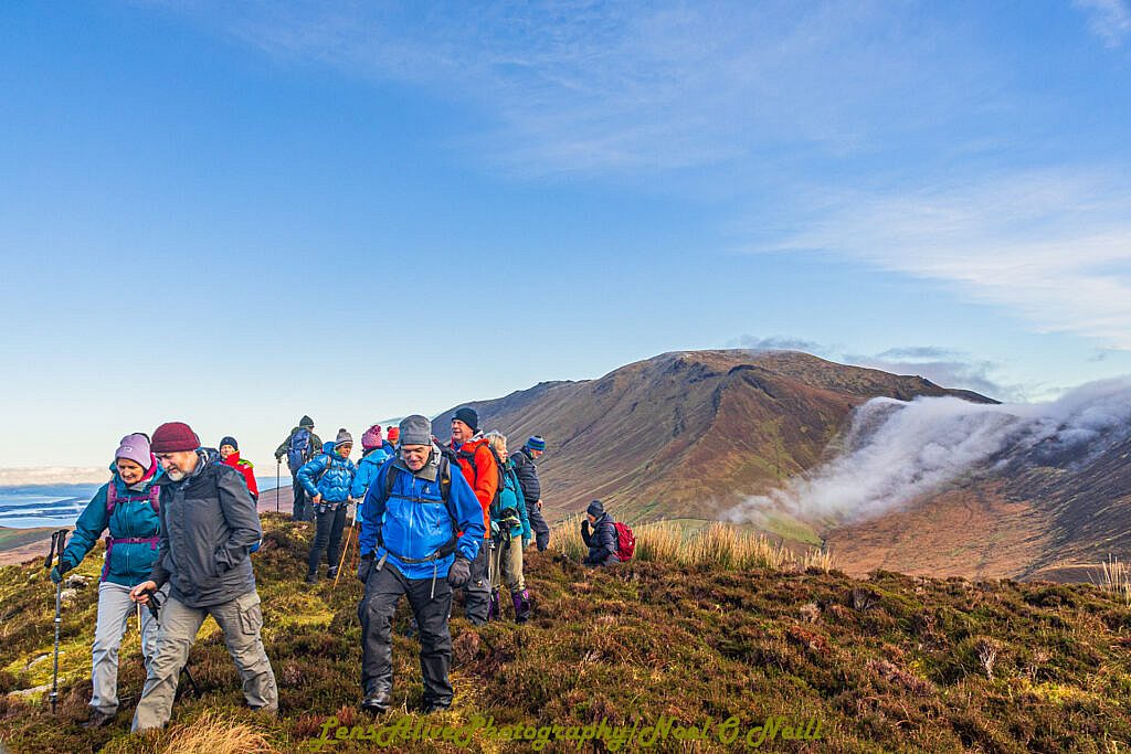 Beautiful landscape view on hillwalking route Beheenagh to Inch