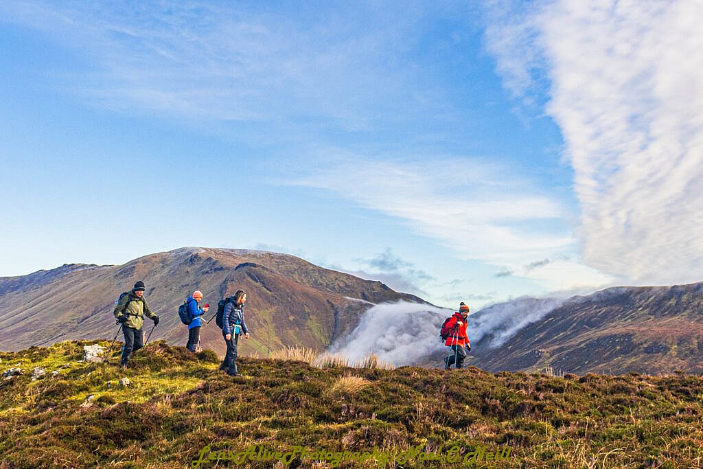 Beautiful landscape view on hillwalking route Beheenagh to Inch