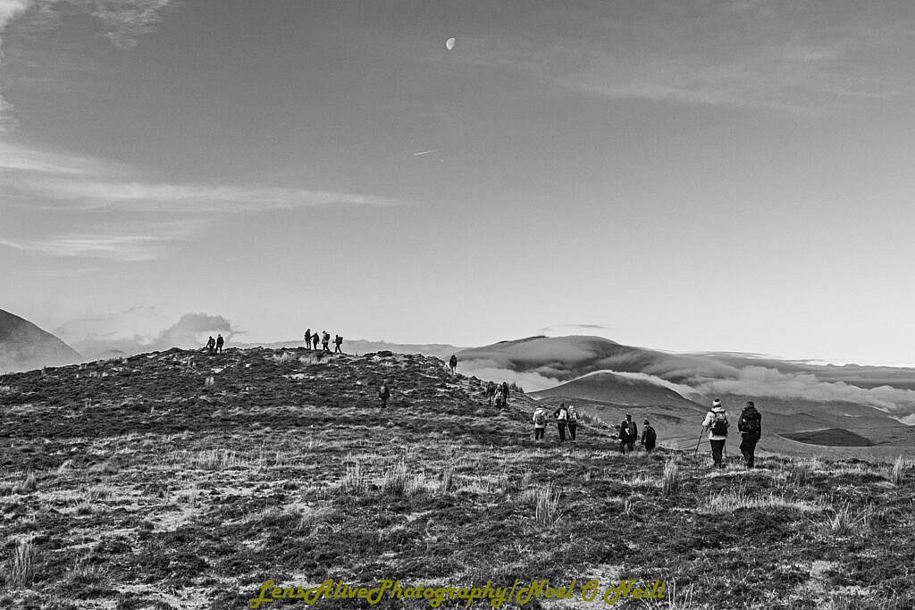 Beautiful landscape view on hillwalking route Beheenagh to Inch