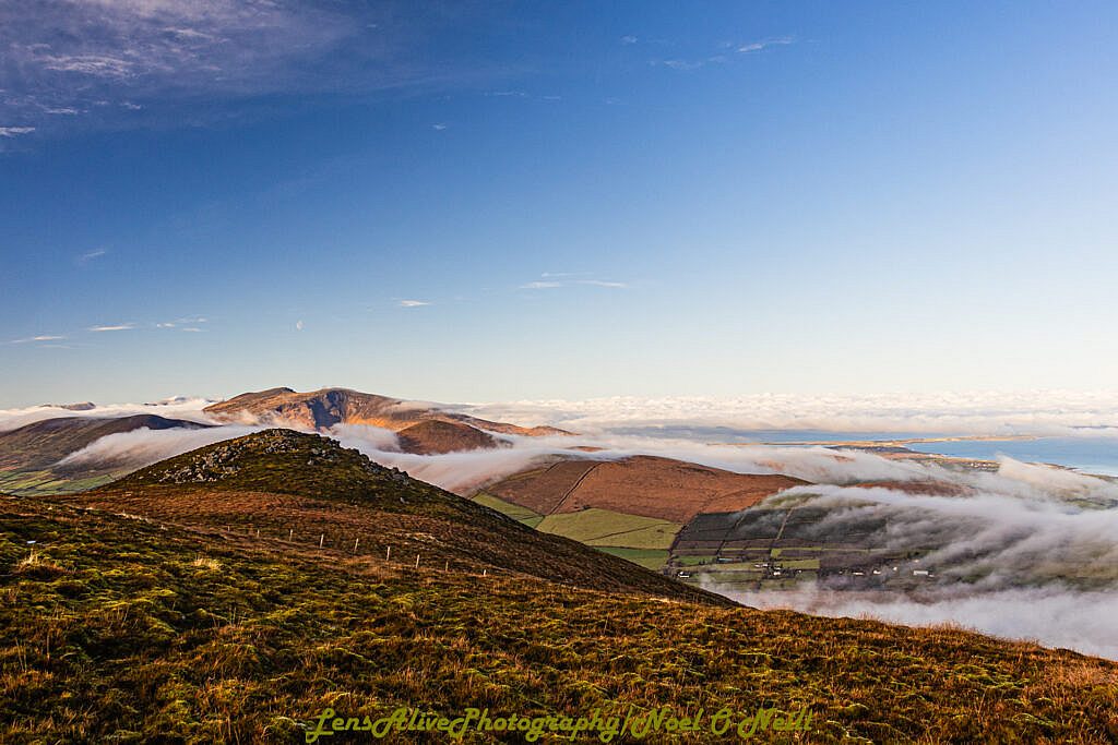 Beautiful landscape view on hillwalking route Beheenagh to Inch