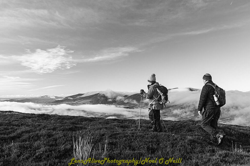 Beautiful landscape view on hillwalking route Beheenagh to Inch