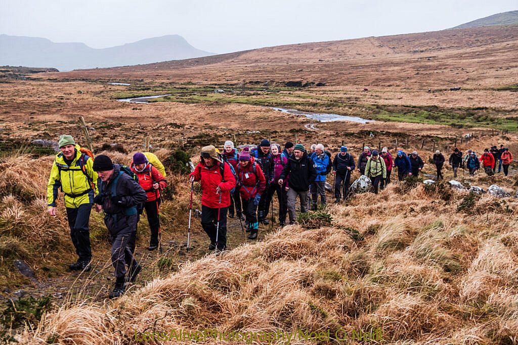 Beautiful landscape view on hillwalking route Coum an Lochaigh Loop
